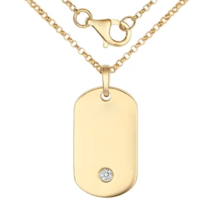 Round Diamond Tag Pendant