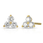 Trio Diamond Stud Earrings - Image 4