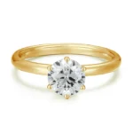Round Diamond Classic 6 Claw Engagement Ring (2 Carats)