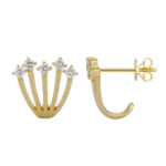 Round Diamond Claw Earrings