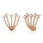 ⁦Round Diamond Claw Earrings⁩ - الصورة ⁦3⁩
