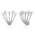 ⁦Round Diamond Claw Earrings⁩ - الصورة ⁦2⁩