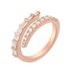 Swirl Band with Round and Baguette Diamond - Image 2