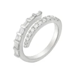 Swirl Band with Round and Baguette Diamond - Image 3
