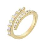 Swirl Band with Round and Baguette Diamond