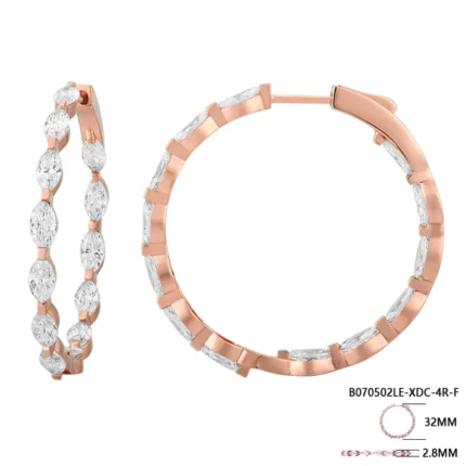Marquise-Cut Diamond Hoop Earrings