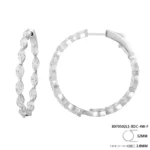 Marquise-Cut Diamond Hoop Earrings - Image 2