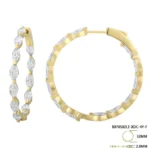 Marquise-Cut Diamond Hoop Earrings - Image 3