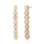 Bezel set multi stone drop earrings