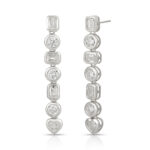 Bezel set multi stone drop earrings - Image 3