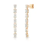 Drop Earring with mixed cut diamond