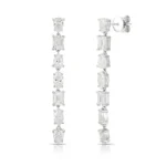 Drop Earring with mixed cut diamond - Image 3