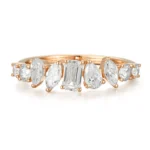 Mixed Cut Diamond Half Eternity Ring - Image 2