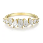 Mixed Cut Diamond Half Eternity Ring