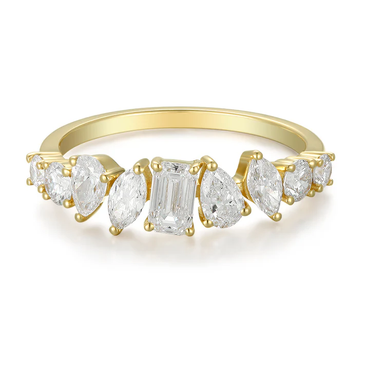 B070566BR-XDC-4Y-F.webp Mixed Cut Diamond Half Eternity Ring - Image 1