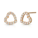 Heart Design Round Diamond Earring