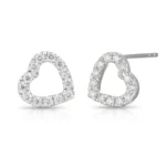 Heart Design Round Diamond Earring - Image 2