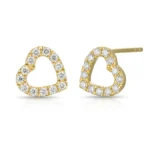Heart Design Round Diamond Earring - Image 3