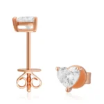 ⁦Classic Heart Cut Stud Earrings⁩ - الصورة ⁦3⁩