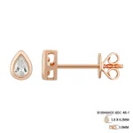 Bezel-Set Emerald Shape Diamond Stud Earrings