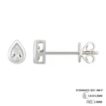 Bezel-Set Emerald Shape Diamond Stud Earrings - Image 3