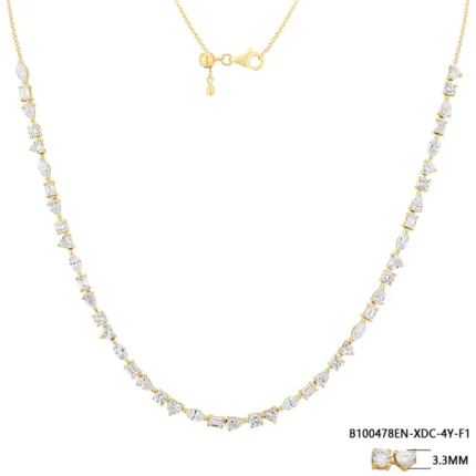 Half-Length Mixed-Cut Diamond Necklace