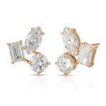⁦Mixed Cut Diamond Stud Earrings⁩ - الصورة ⁦4⁩