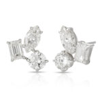 ⁦Mixed Cut Diamond Stud Earrings⁩ - الصورة ⁦3⁩
