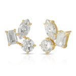 Mixed Cut Diamond Stud Earrings