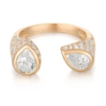Open Ring - Round and Pear cut Diamond - Image 3