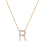 Initial "R" Diamond Necklace