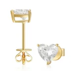 ⁦Classic Heart Cut Stud Earrings⁩ - الصورة ⁦2⁩