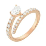 Swirl Ring with Heart Diamond - Image 3