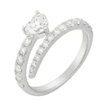 Swirl Ring with Heart Diamond - Image 2
