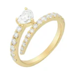 Swirl Ring with Heart Diamond